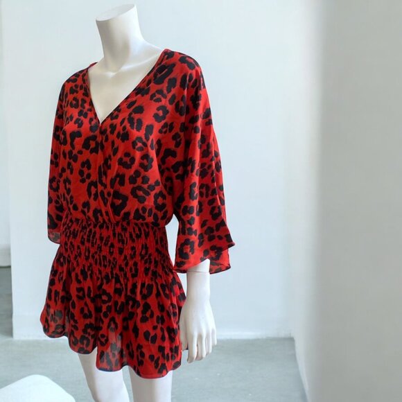 BUDDY LOVE Lennox Red Cheetah Print Mini Dress, size X-Small - Picture 4 of 13